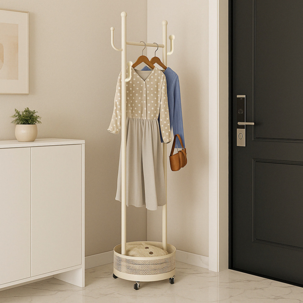 우아플레이스 미니 스탠드옷걸이 이동식 선반 행거 원룸