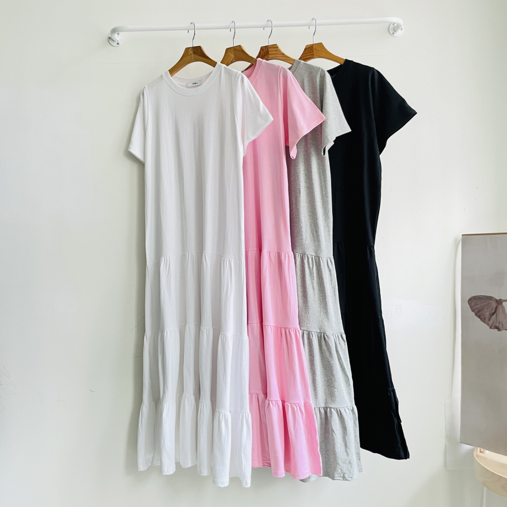 캉캉원피스 빅사이즈 편한 흰색 핑크 맥시 롱원피스