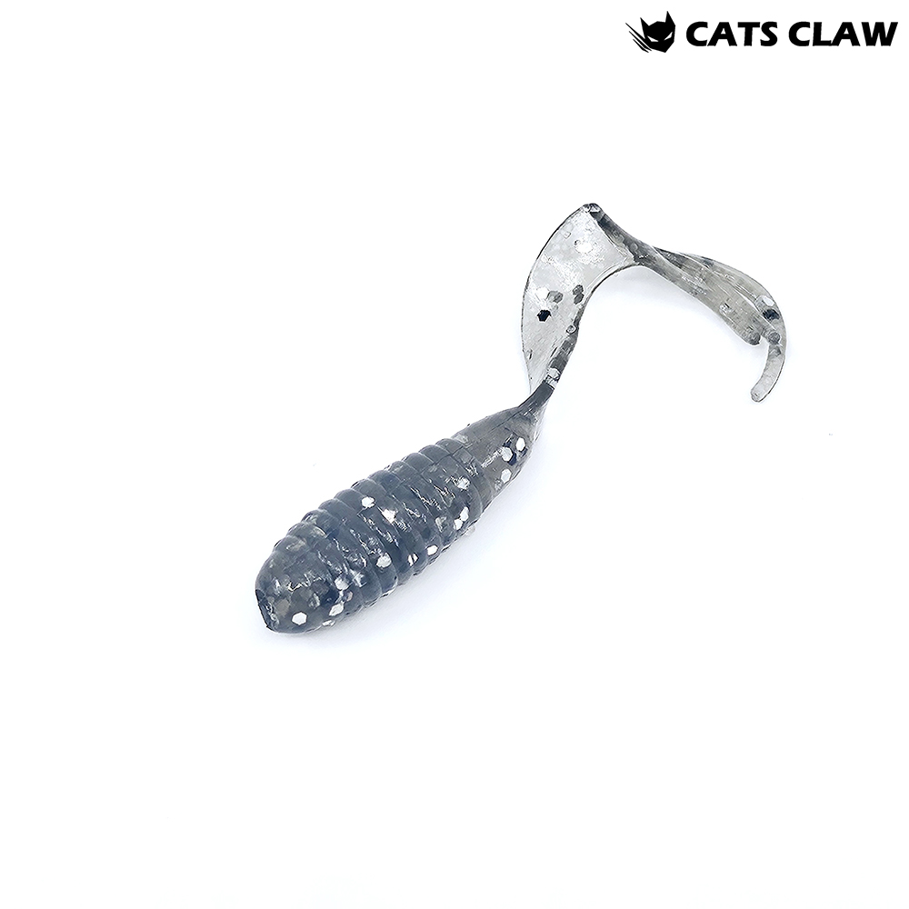 캣츠크로우 트리플그럽 꺽지웜 쏘가리웜 033 스모크 실버 블랙, 6.3cm - 메인 이미지