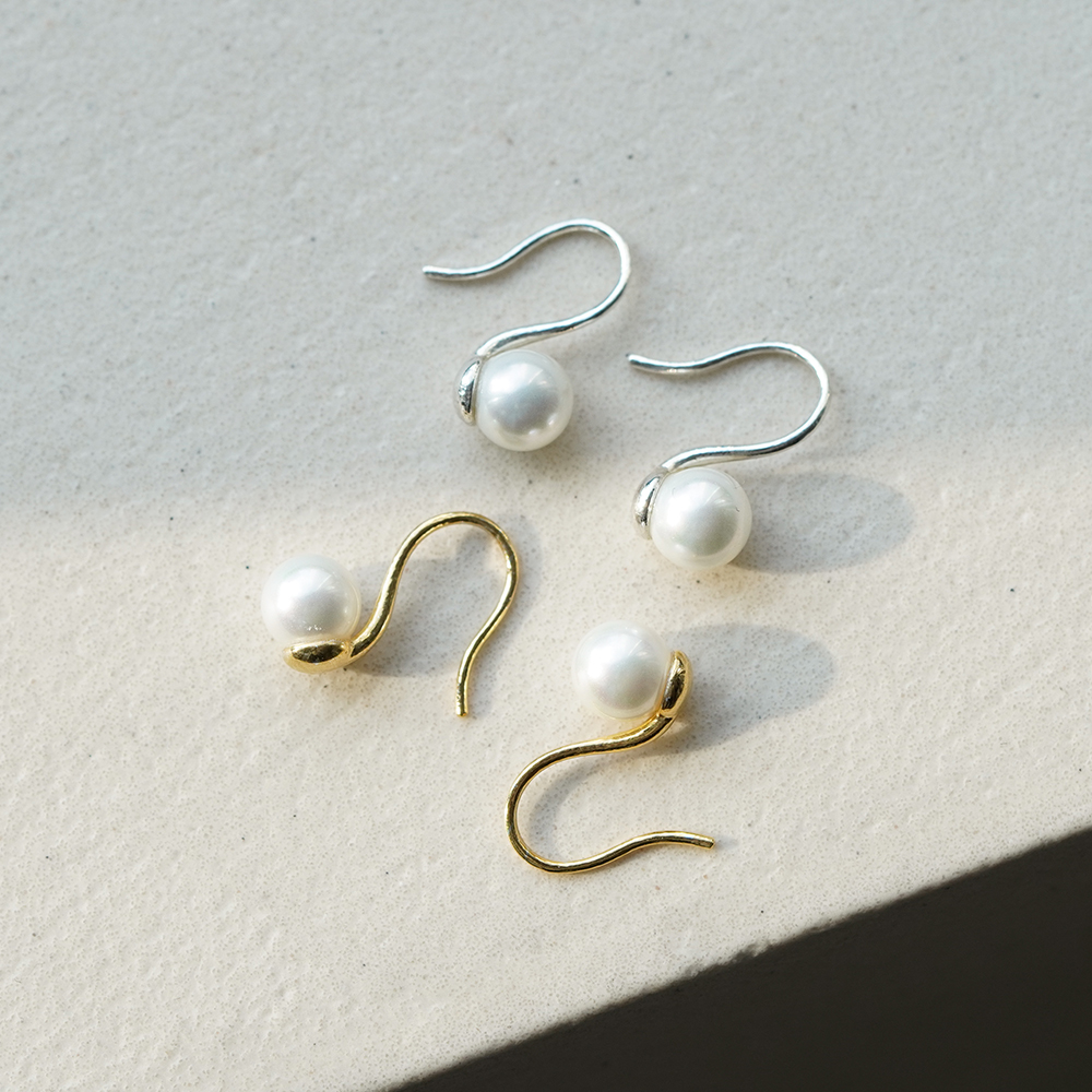 실버925 후프 진주 귀걸이 핵진주 6mm 8mm