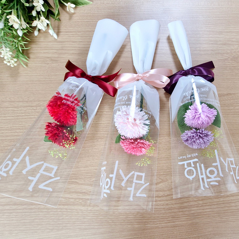 카네이션 꽃다발, 두송이 카네이션, 어버이날, 스승의날 꽃선물, 미니꽃다발 - 상세 이미지 3
