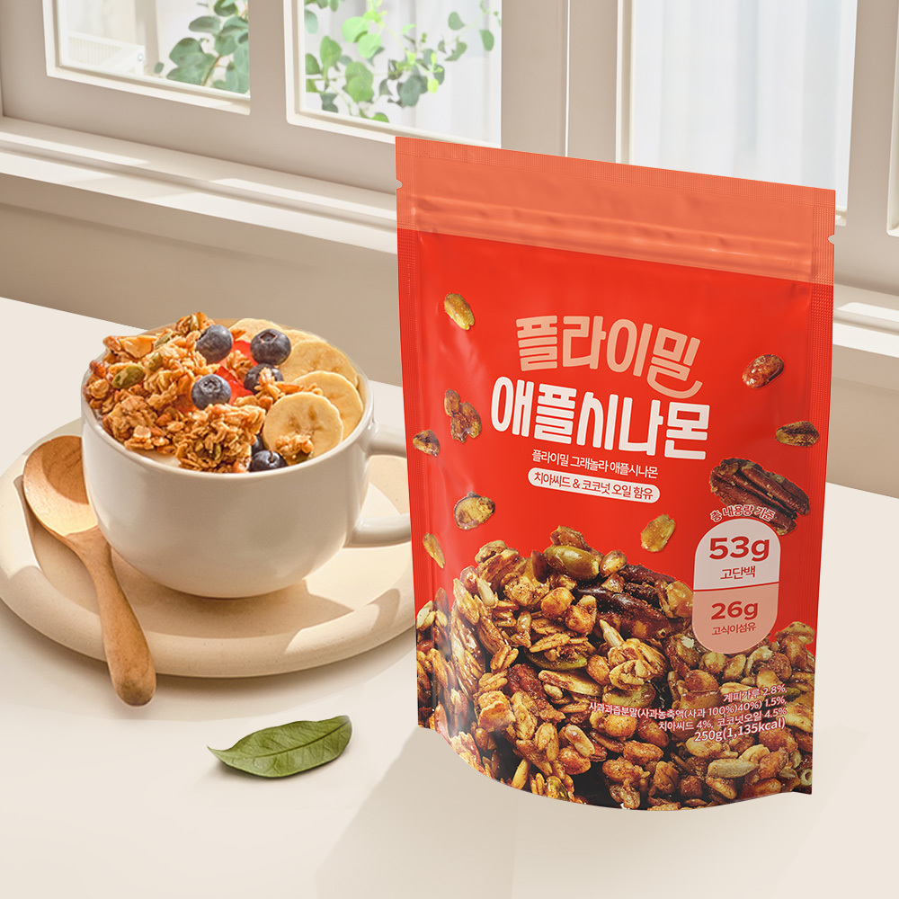 플라이밀 그래놀라 애플시나몬 1봉 250g