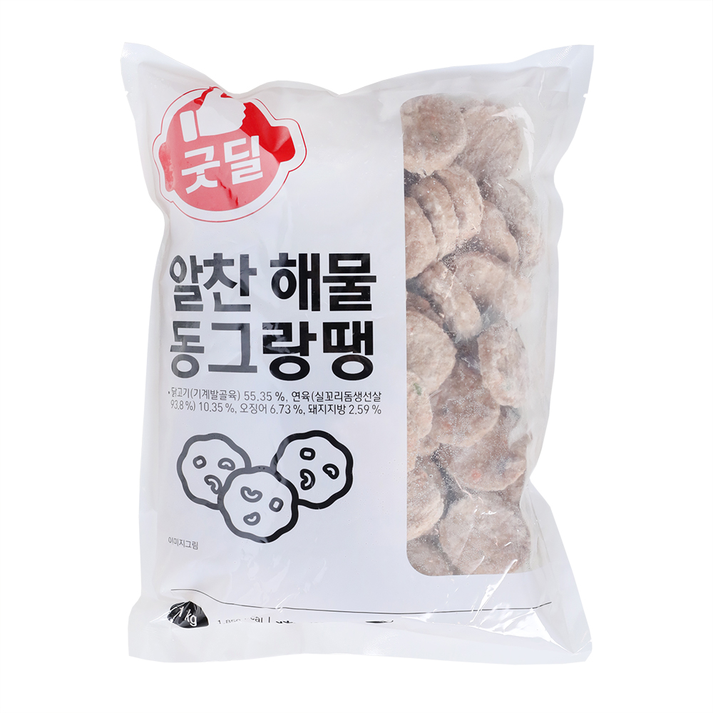 [연중무휴] 굿딜 알찬해물동그랑땡 1kg : 에이스식자재몰