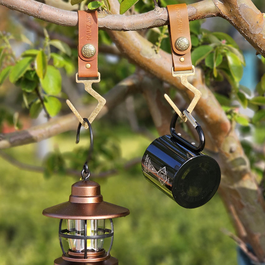 캠핑 후크 인디안행어 걸이 고리 천연가죽 황동 하우잰드