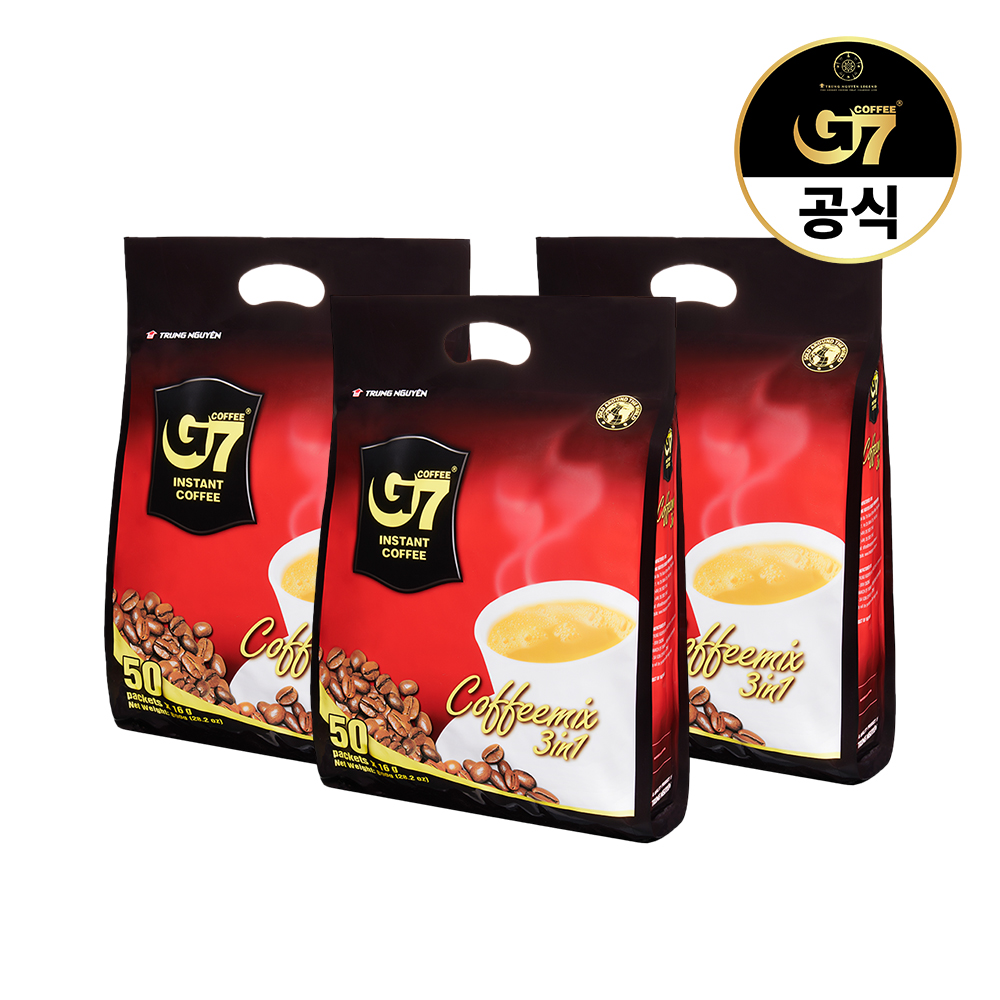 [대용량] G7 베트남 3IN1 커피믹스 50개입 X 3개 (150개입) - 상품 이미지