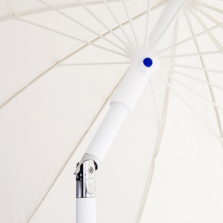 INSIA 파라솔 베이지 + 캠폴 야외 접이식테이블 4인세트 의자일체형