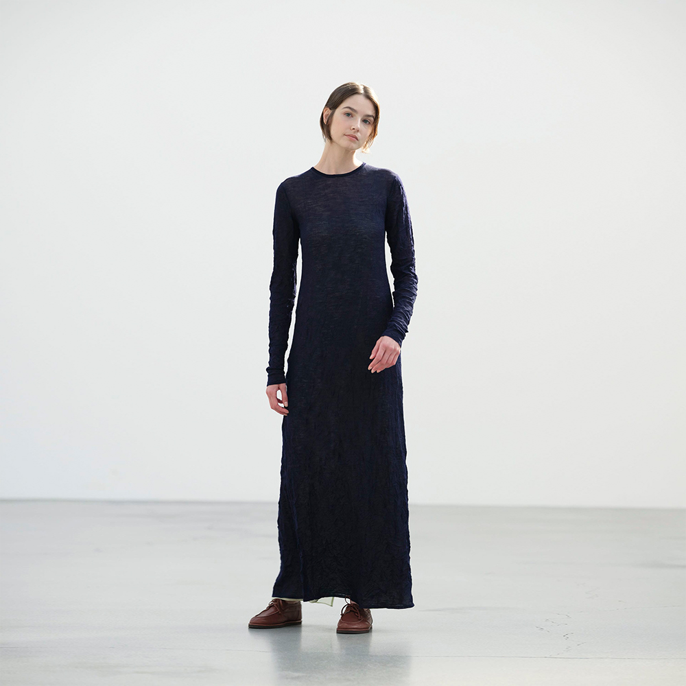 오라리 우먼즈 원피스 WRINKLED WOOL POLYESTER HIGH GAUGE KNIT DRESS 25SS - 상세 이미지 4