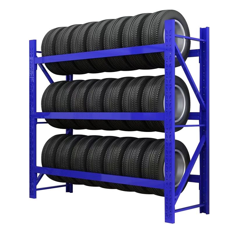 중량 차량용 수납 선반 타이어 전시대 4단 다용도 수납장 파란색 메인랙 120x40x200 25KG 1개 - 상세 이미지 4