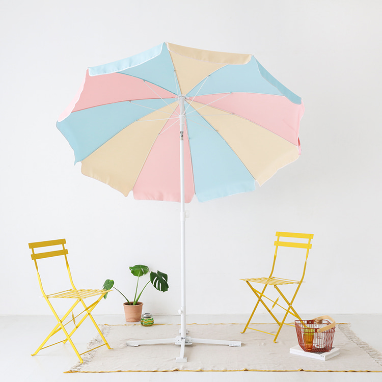 ROMIL 파라솔 멀티컬러 + 캠폴 야외 접이식테이블 4인세트 의자일체형