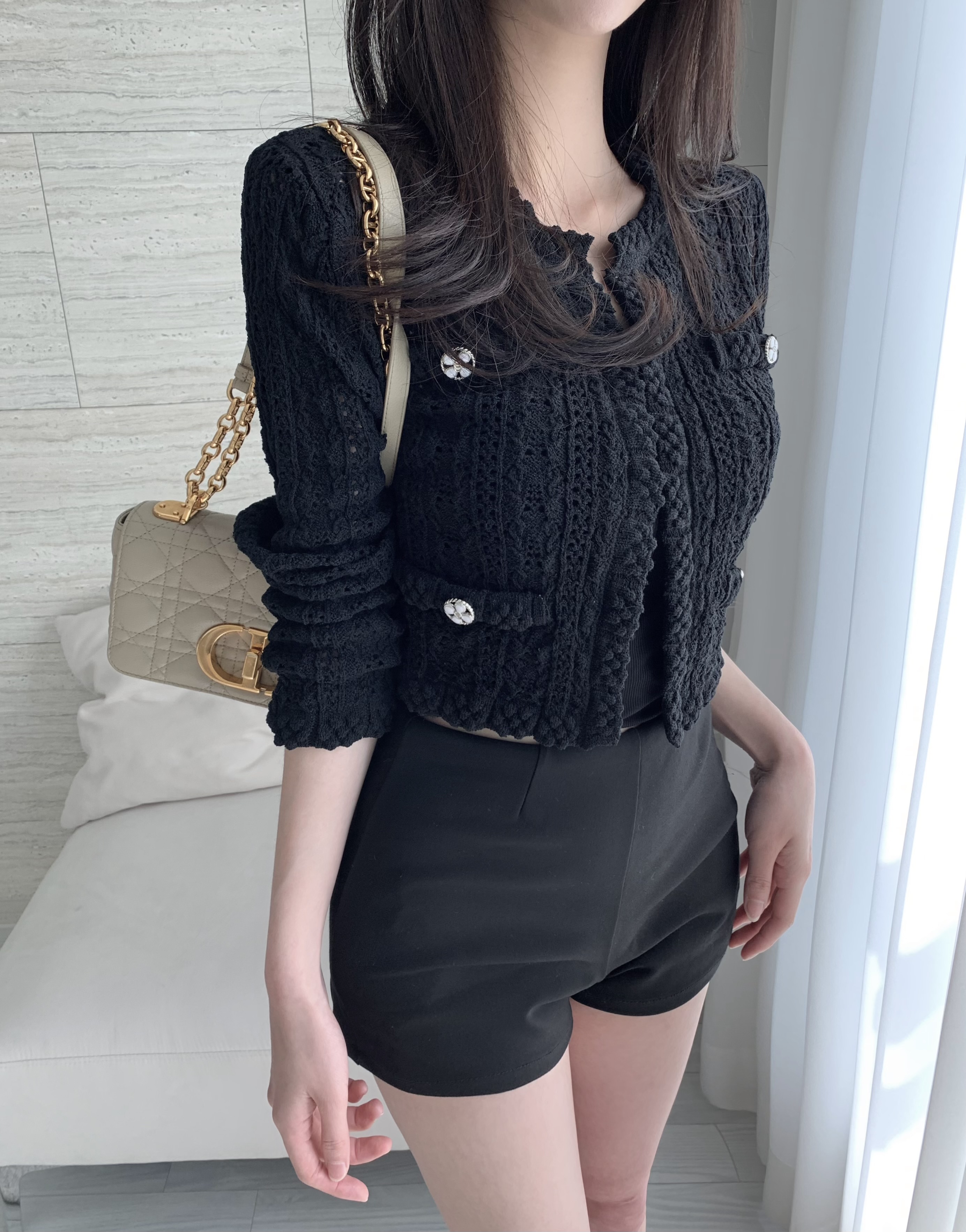 (평균배송4-7일)*주문폭주* 비엔나 쥬얼리단추 펀칭 여름가디건 여름니트 트위드가디건 [소재 고퀄리티] 상세 이미지 5