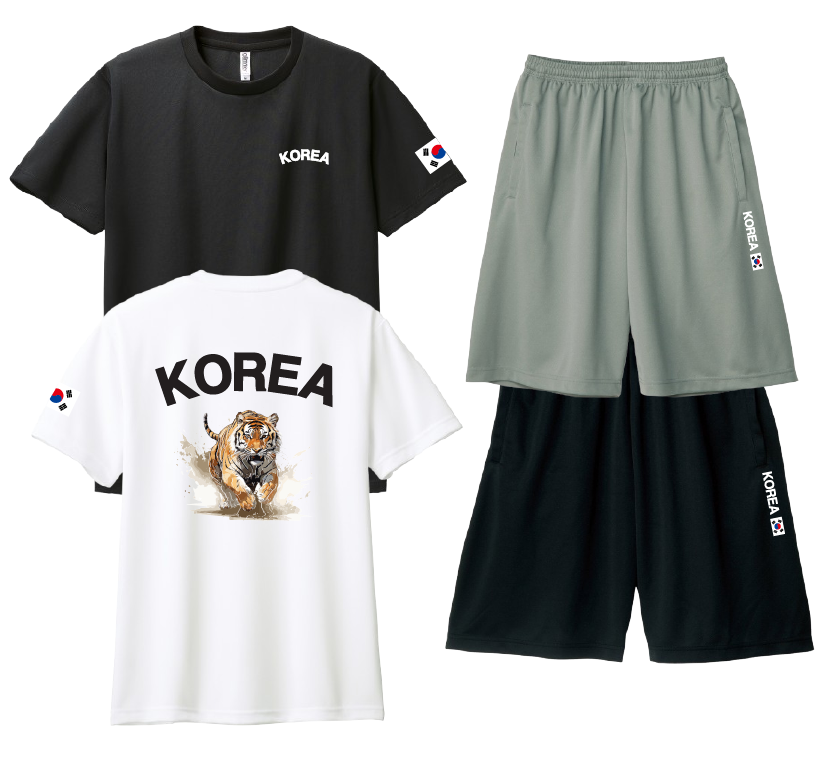 코리아타이거 기능성 반팔 반바지 세트 여름 러닝 헬스 트레이닝 운동복