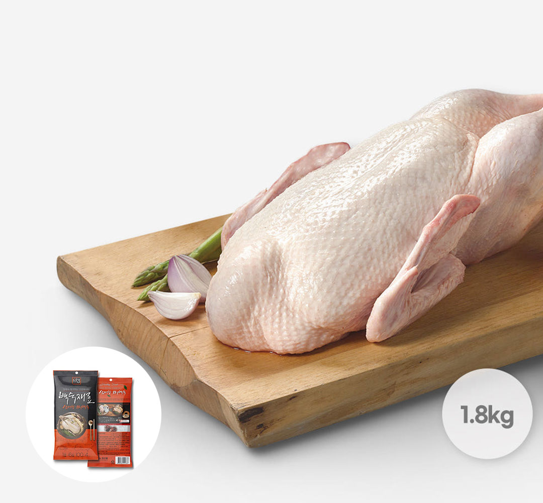 하림 주원산오리 통오리 1.8kg (2~3인용 티백포함) 초복 중복 말복 어버이날 오리백숙 - 메인 이미지