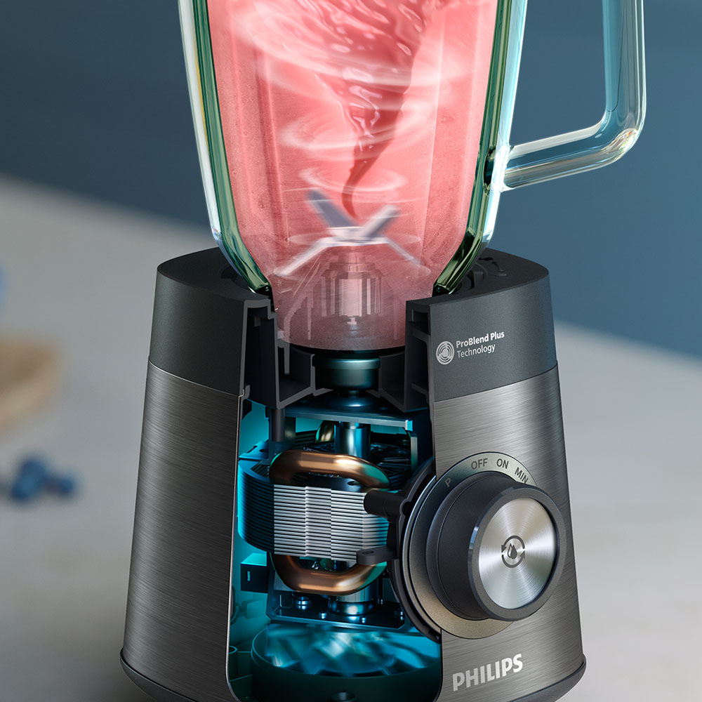 필립스 5000시리즈 프로파워 블렌더 유리 믹서기 자동세척 기능 HR3040/00