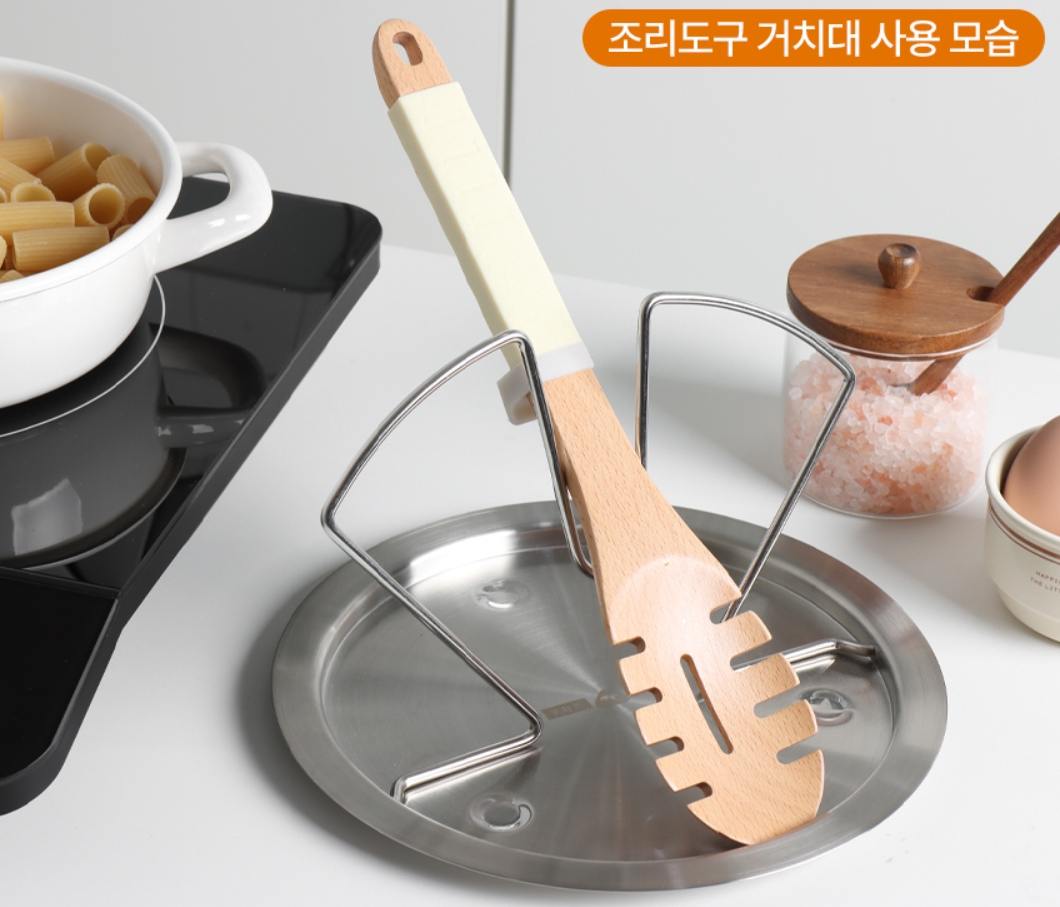 퀸센스 국내산 스텐 304 냄비뚜껑  주방조리도구 거치 받침 - 상세 이미지 4