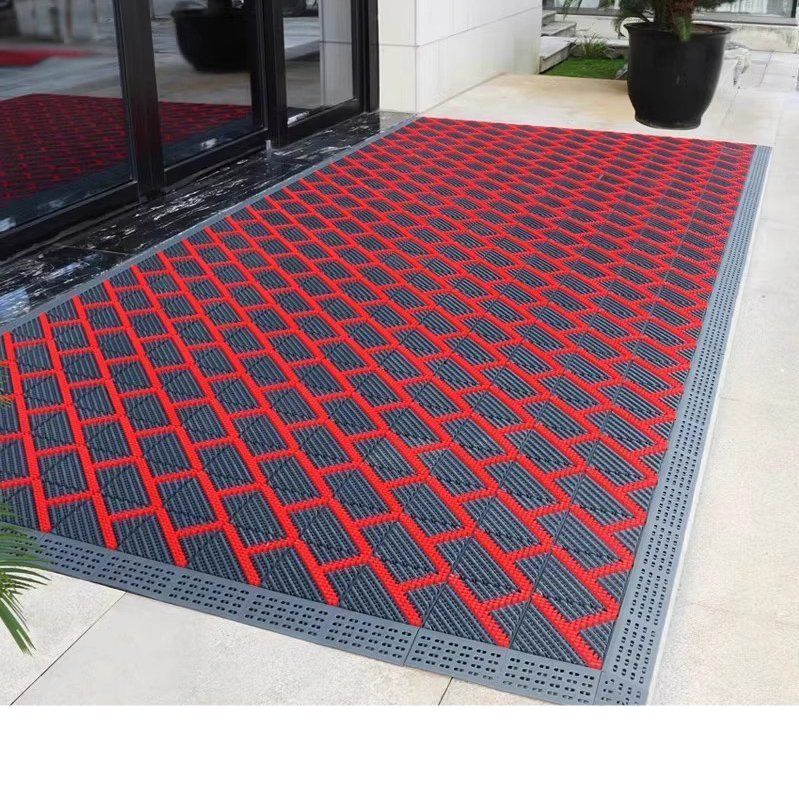 업소용 바닥매트 대형 현관매트 호텔 학교 120x180 그레이 블록(브러시) 90x150cm