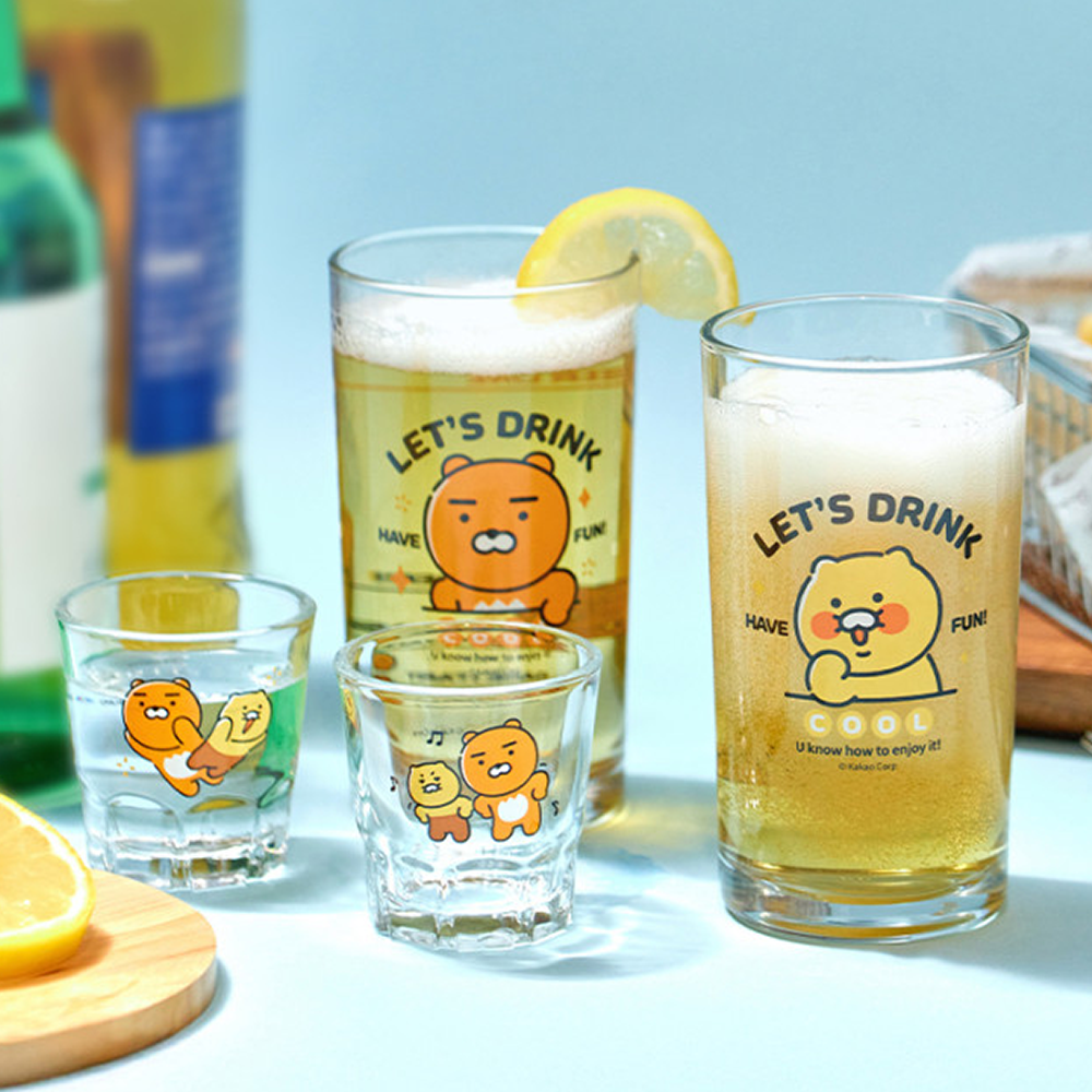 라이언 춘식이 소맥잔 2P 소주잔 2P 세트 술 식기 카카오프렌즈 굿즈