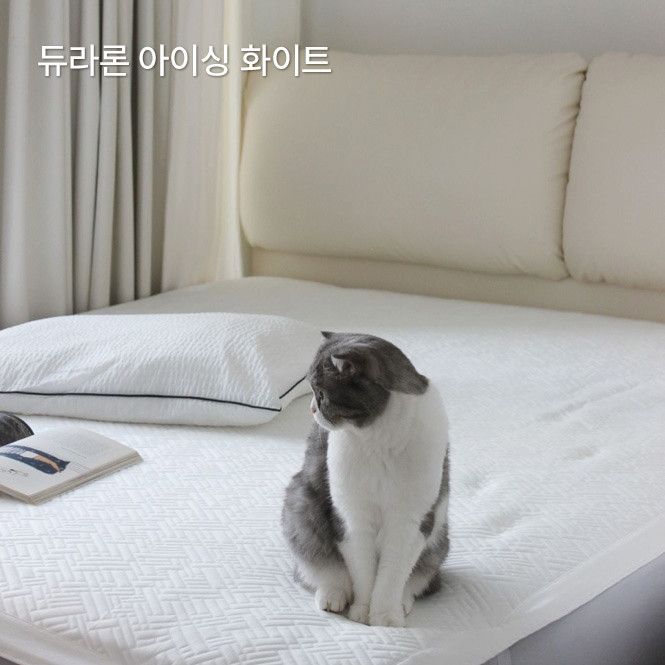 집앤콕 냉감패드 휴비스 듀라론 이불 침대 여름패드 고정밴드 아이싱 SS
