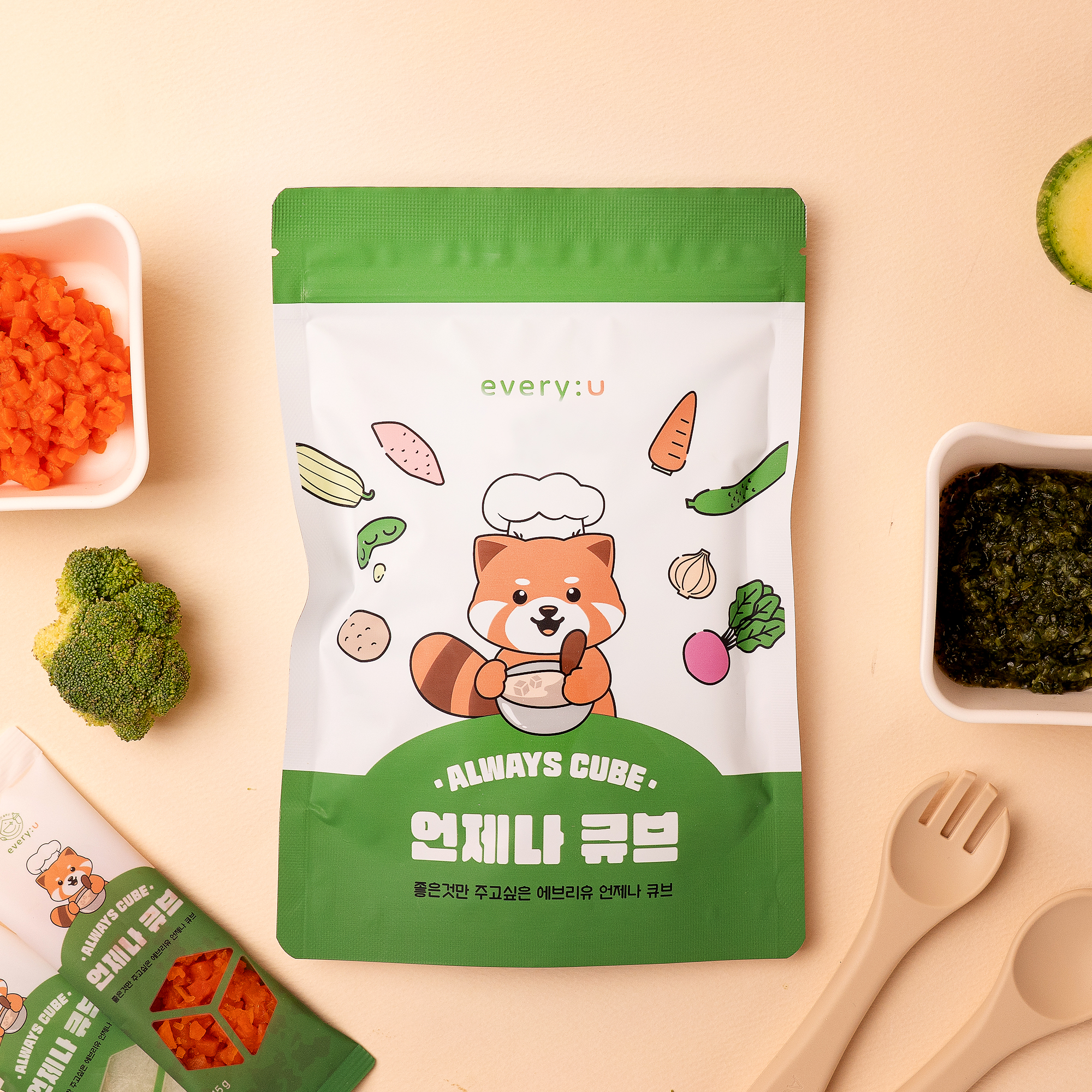 에브리유 야채 큐브 당근 외 40종 15g x 6개입 개별스틱 토핑 다진 야채 죽 미음 - 상품 이미지