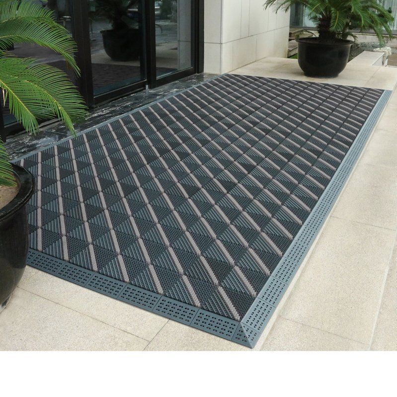 업소용 바닥매트 대형 현관매트 호텔 학교 120x180 그레이 블록(브러시) 90x150cm