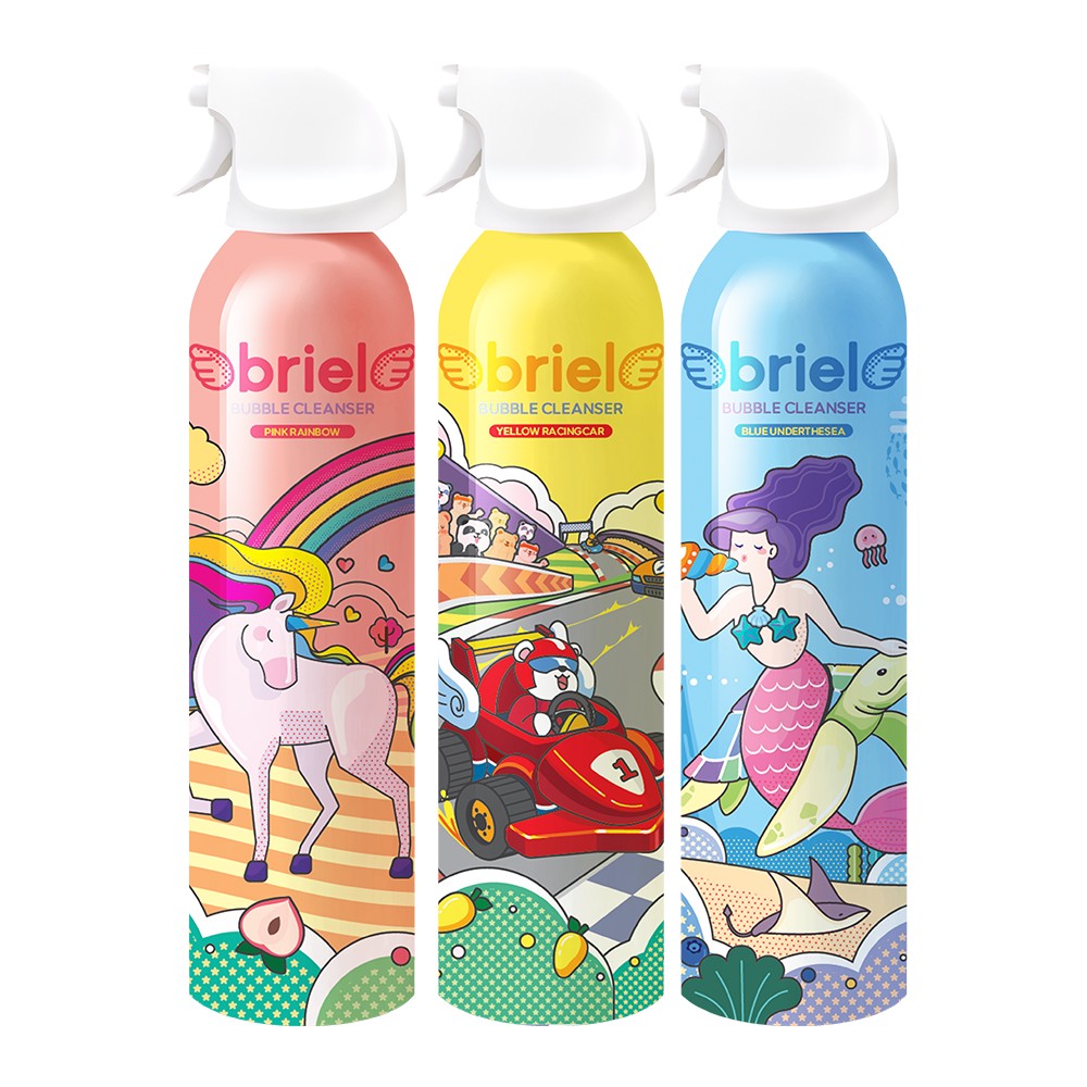 브리엘 유아 버블클렌저 200ml 3종세트 (블루+핑크+옐로우)