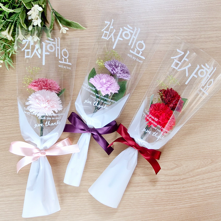 카네이션 꽃다발, 두송이 카네이션, 어버이날, 스승의날 꽃선물, 미니꽃다발 - 상세 이미지 4