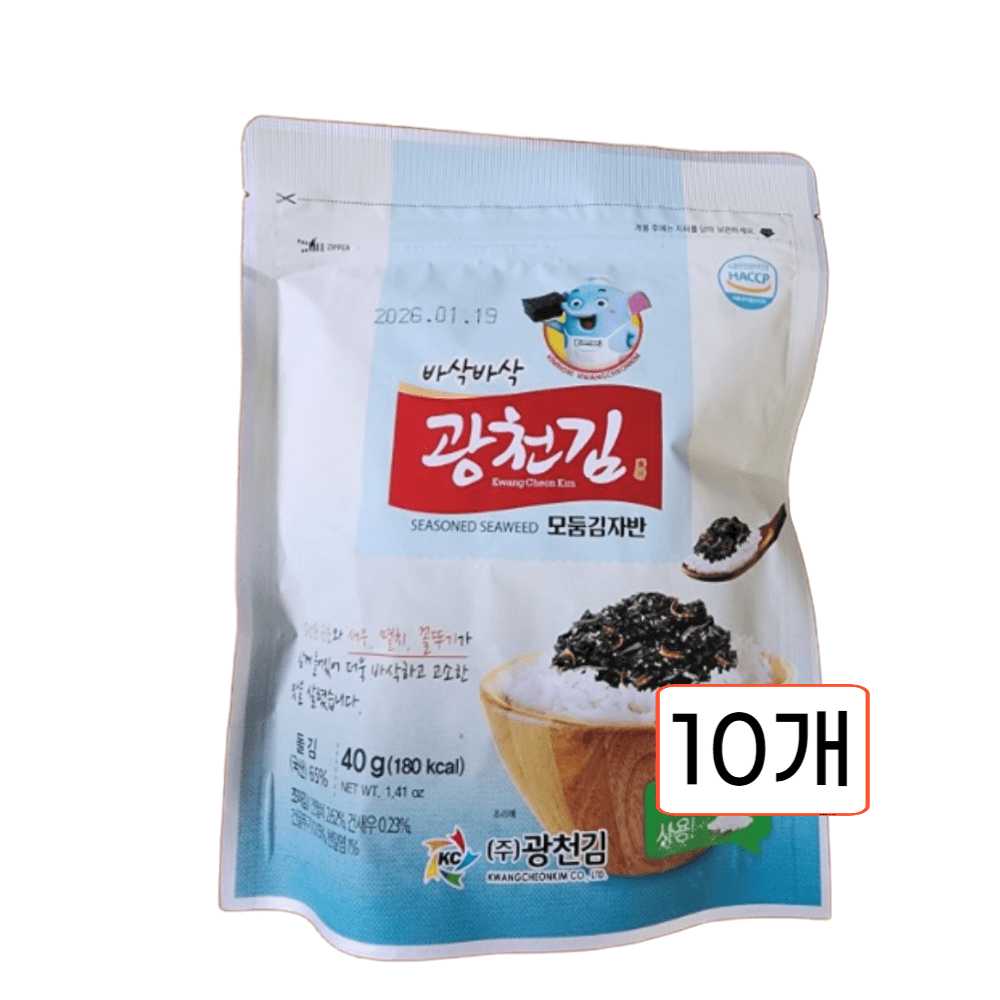 광천김 바삭바삭 아이 밥반찬 나들이 주먹밥 모둠김자반 40g 10개 : 일동상사
