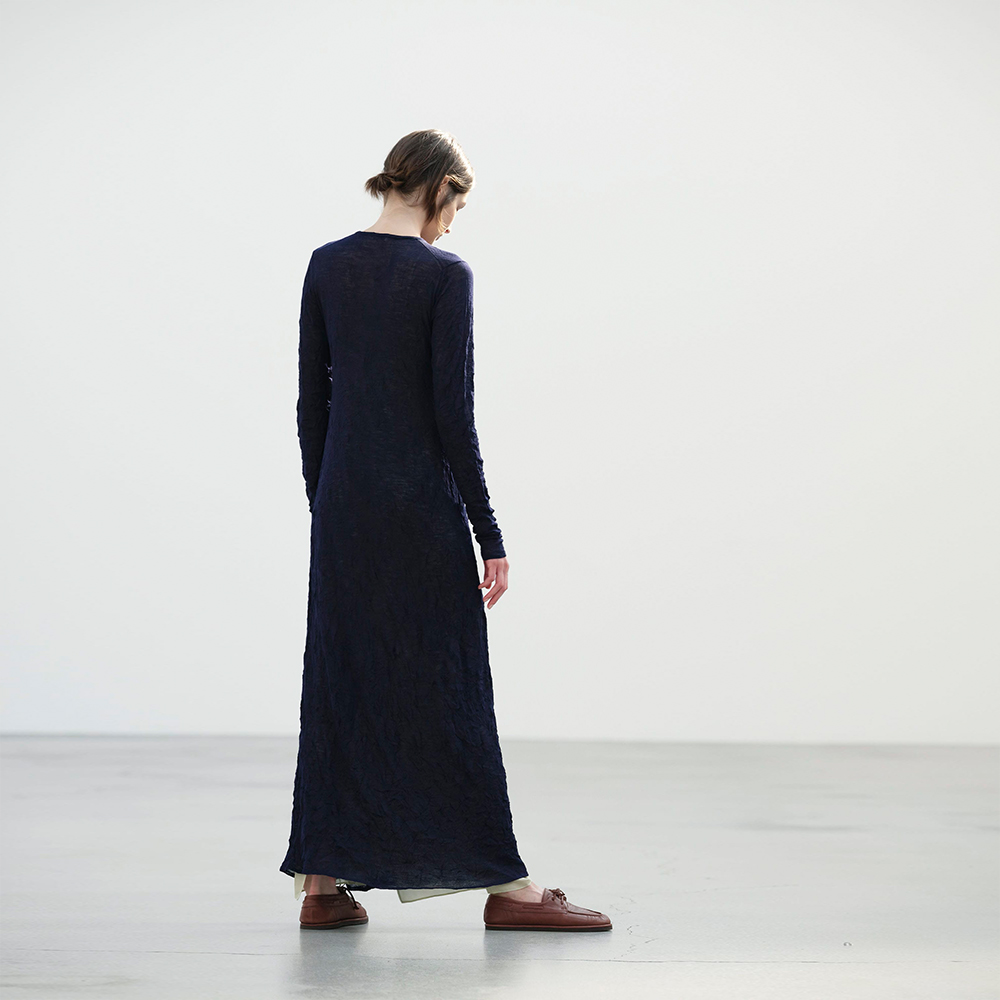 오라리 우먼즈 원피스 WRINKLED WOOL POLYESTER HIGH GAUGE KNIT DRESS 25SS - 상세 이미지 5