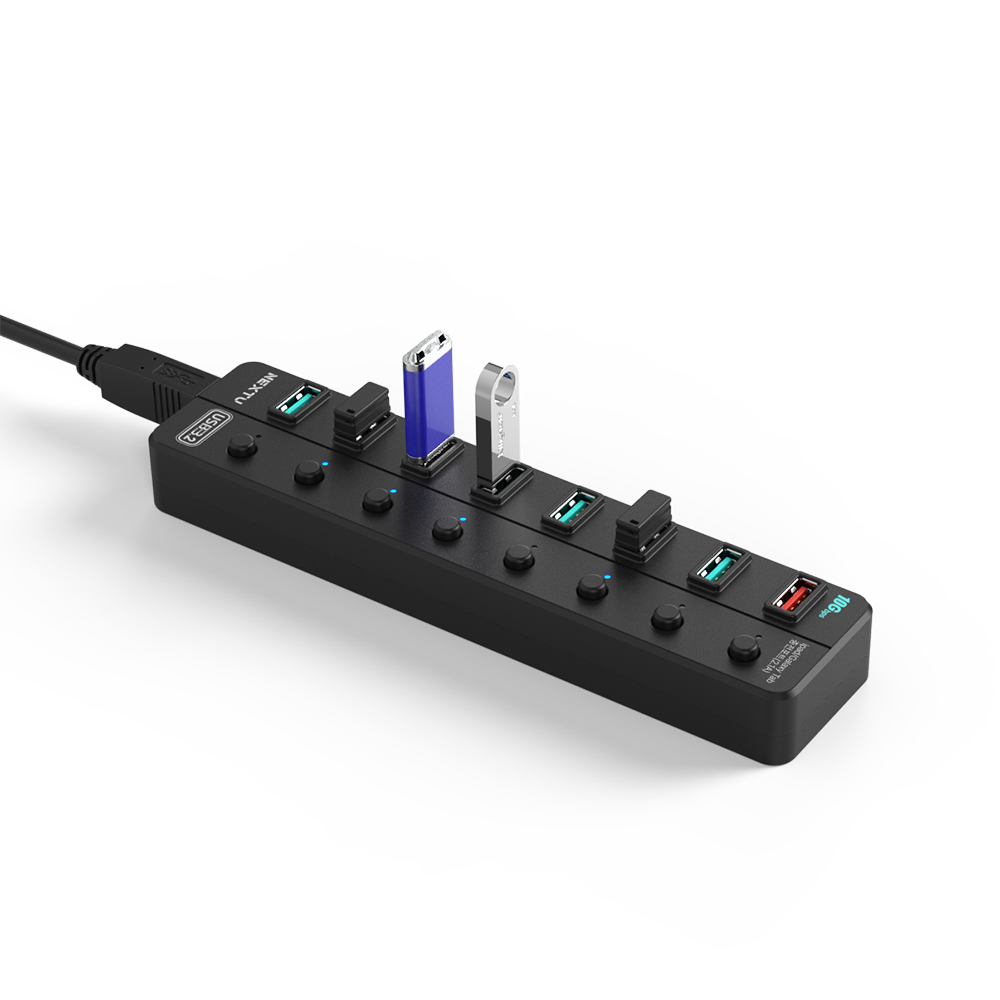 넥스트유 8포트 USB 3.2 A타입 Gen2 10G 유전원 멀티허브 UH358 - 상세 이미지 4