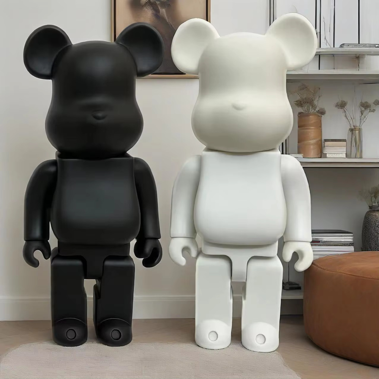 코끼리 곰돌이 기린 동물 동물원 장식 피규어 굿즈 28cm 곰 동상 데스크탑 DIY 페인트 블록 거실 바닥 조각 홈 인테리어 어린이 생일 선물... 