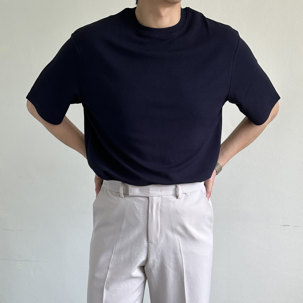 1+1 남자 반팔티 구김없는 엠보 커플 반팔티 이미지 6