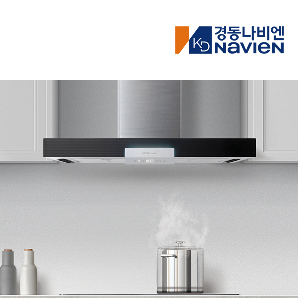 900장용 침니형 터치식 3D에어커튼 정풍량BLDC 인덕션 전기레인지 가스렌지 연동 후드 블랙(552)