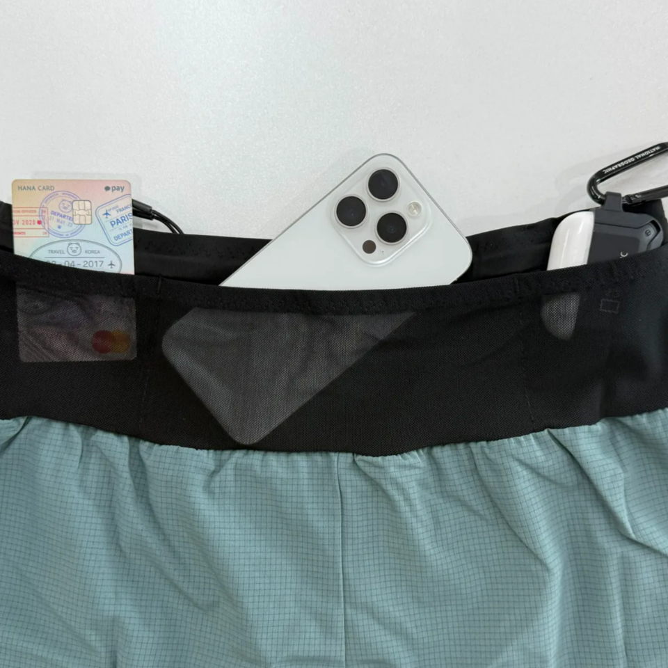 남여공용 러닝 반바지 러닝벨트겸용 6포켓 뒷지퍼포켓 헬스 마라톤 운동복 - 상세 이미지 2