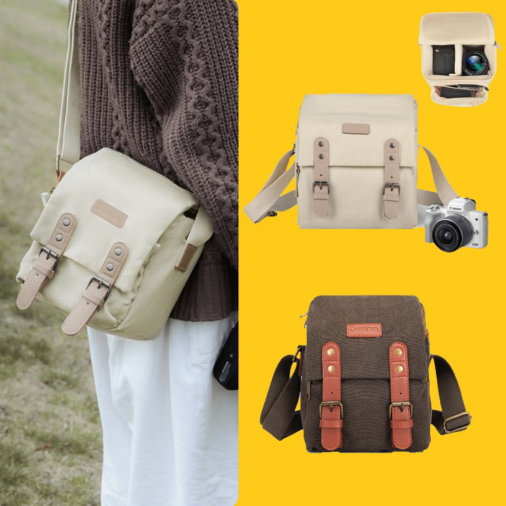 Cwatcun 카메라 가방 숄더백 파우치 슬링백 소니 니콘 후지 미러리스 DSLR 소형