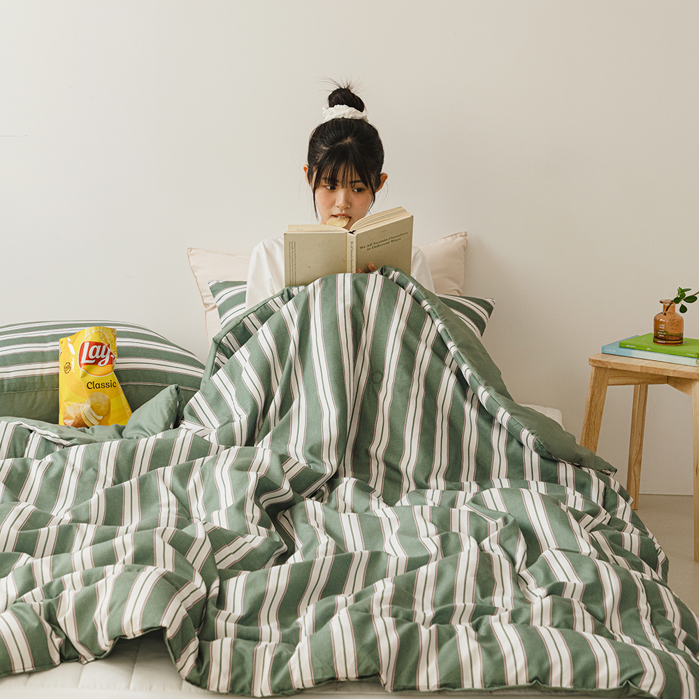 바자르 매거진스트라이프 먼지없는 사계절 차렵이불 SS