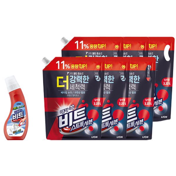 비트 스트롱세븐 액체세제 2.22L 리필 6개 + 바르는비트 220ml x 1개 : 버터포티에