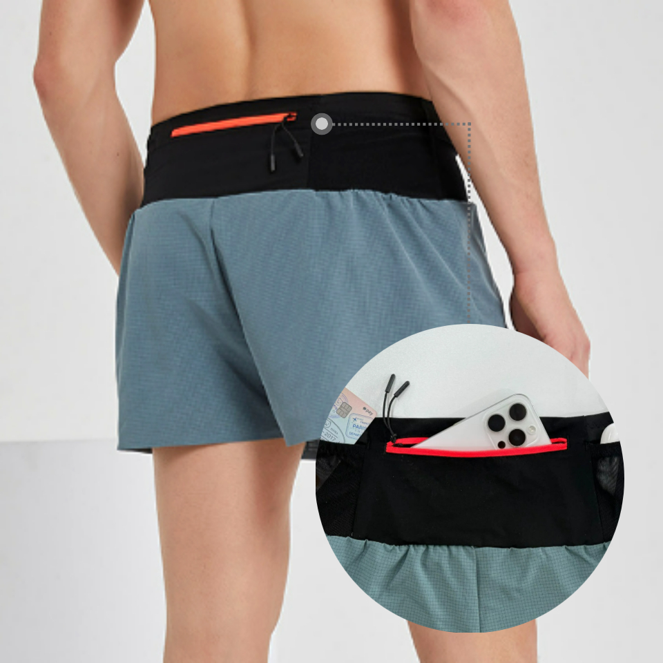 남여공용 러닝 반바지 러닝벨트겸용 6포켓 뒷지퍼포켓 헬스 마라톤 운동복 - 상품 이미지