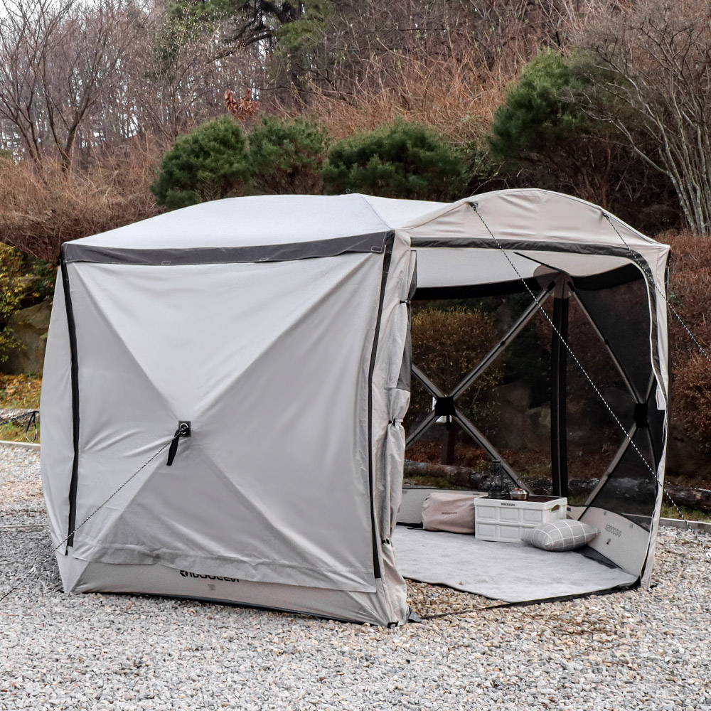 아이두젠 옥타곤 원터치 텐트 쉘터 돔 그늘막 라이트그레이