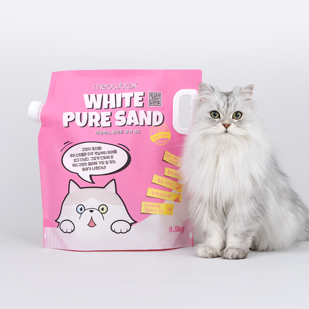 미유박스 고양이모래 화이트 퓨어 샌드 벤토나이트모래 9.5kg, 1개