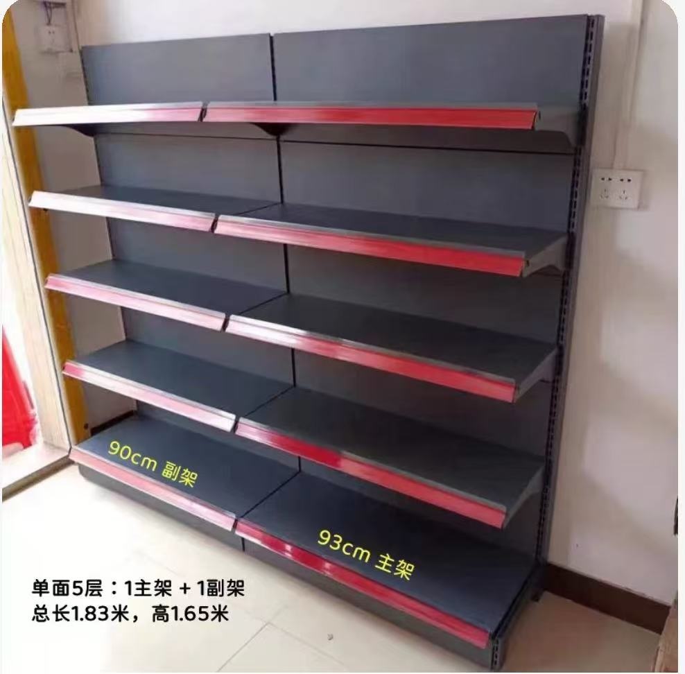다용도 슈퍼마켓 진열대 2단 3단 편의점 수납 선반 1.8m x 0.42m x 1.65m - 상품 이미지