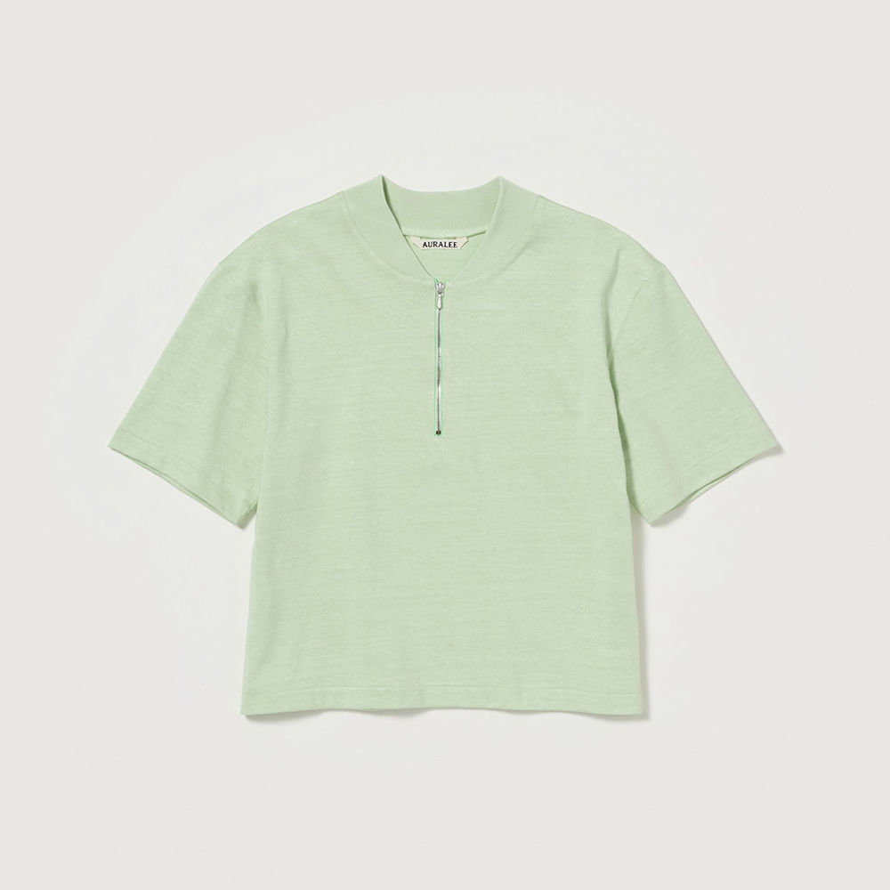 오라리 우먼즈 반팔 COTTON SLUB RAYON PLAITING HALF ZIP TEE 25SS 크롭티 - 상세 이미지 3