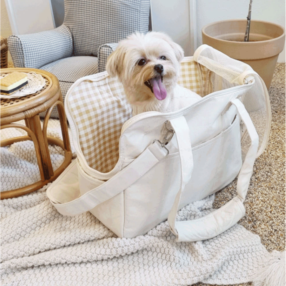 난펫 강아지 가방 애견 이동가방 기내용 숄더백 메쉬 고양이 이동장 개 슬링백 S