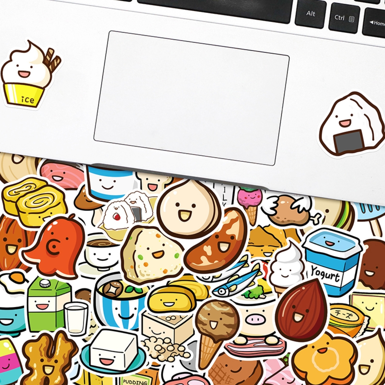 귀여운음식캐릭터 푸드데코스티커 핸드폰케이스꾸미기티커 50p - 상품 이미지