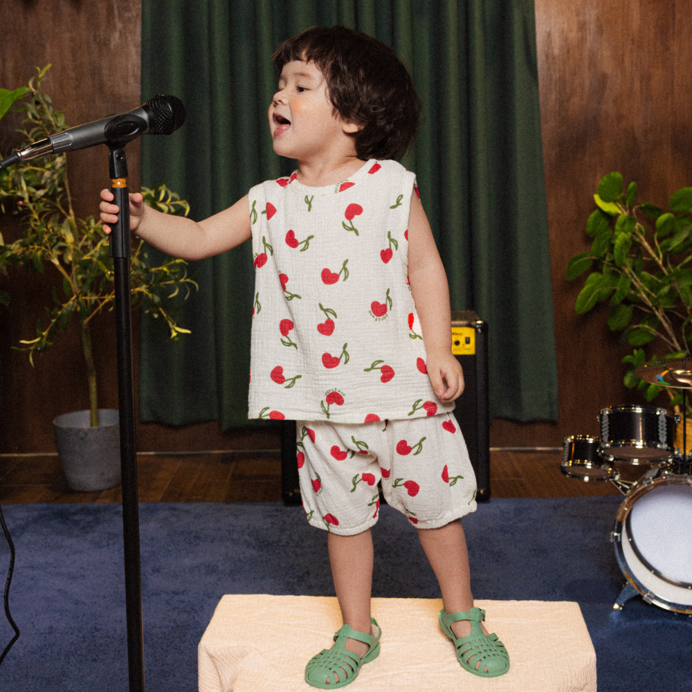오우아스튜디오 아기 나시 상하의세트 여름 거즈 등원복 외출복 하트음표셋업