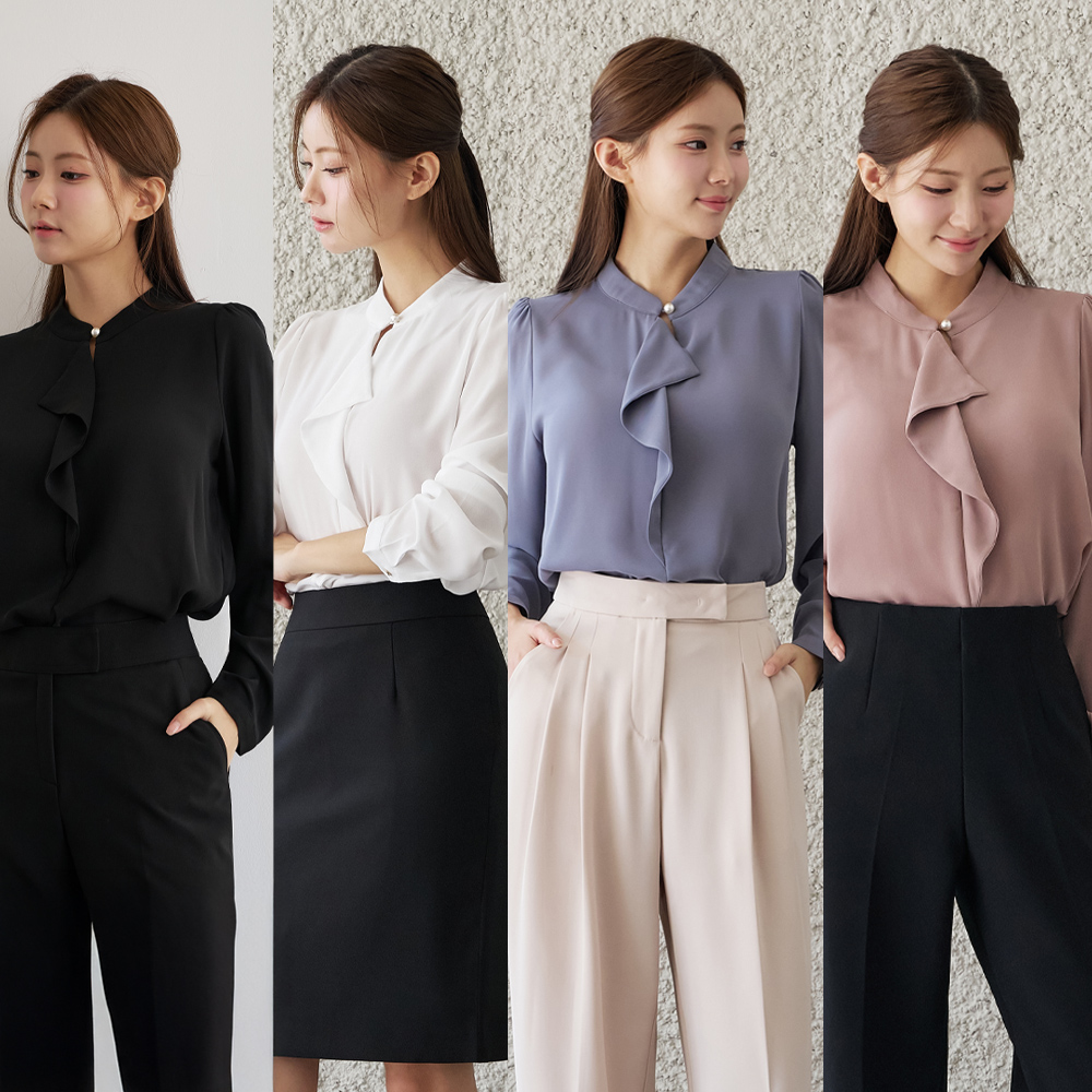 정장이너 하객블라우스 진주프릴 쉬폰블라우스 구매전 체크포인트
