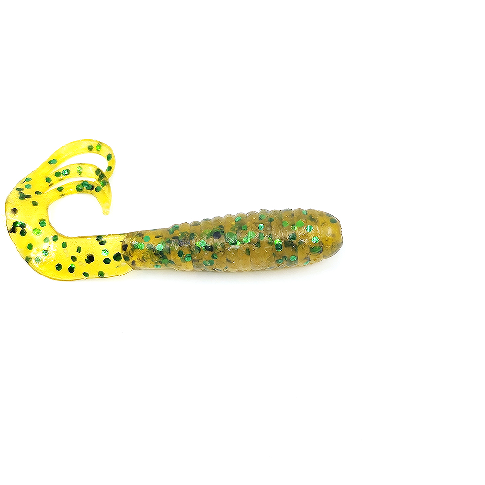 캣츠크로우 트리플그럽 꺽지웜 쏘가리웜 018 골드 그린, 7.6cm(3인치) - 상세 이미지 3
