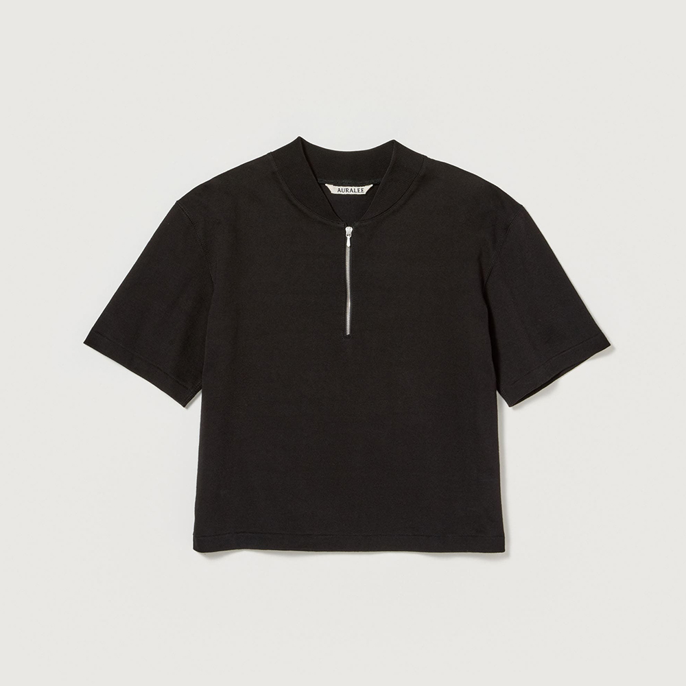 오라리 우먼즈 반팔 COTTON SLUB RAYON PLAITING HALF ZIP TEE 25SS 크롭티 - 상세 이미지 2
