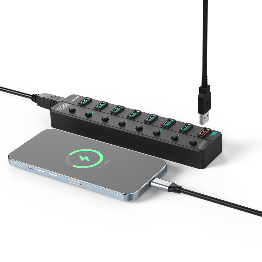 넥스트유 8포트 USB 3.2 A타입 Gen2 10G 유전원 멀티허브 UH358 - 상세 이미지 5