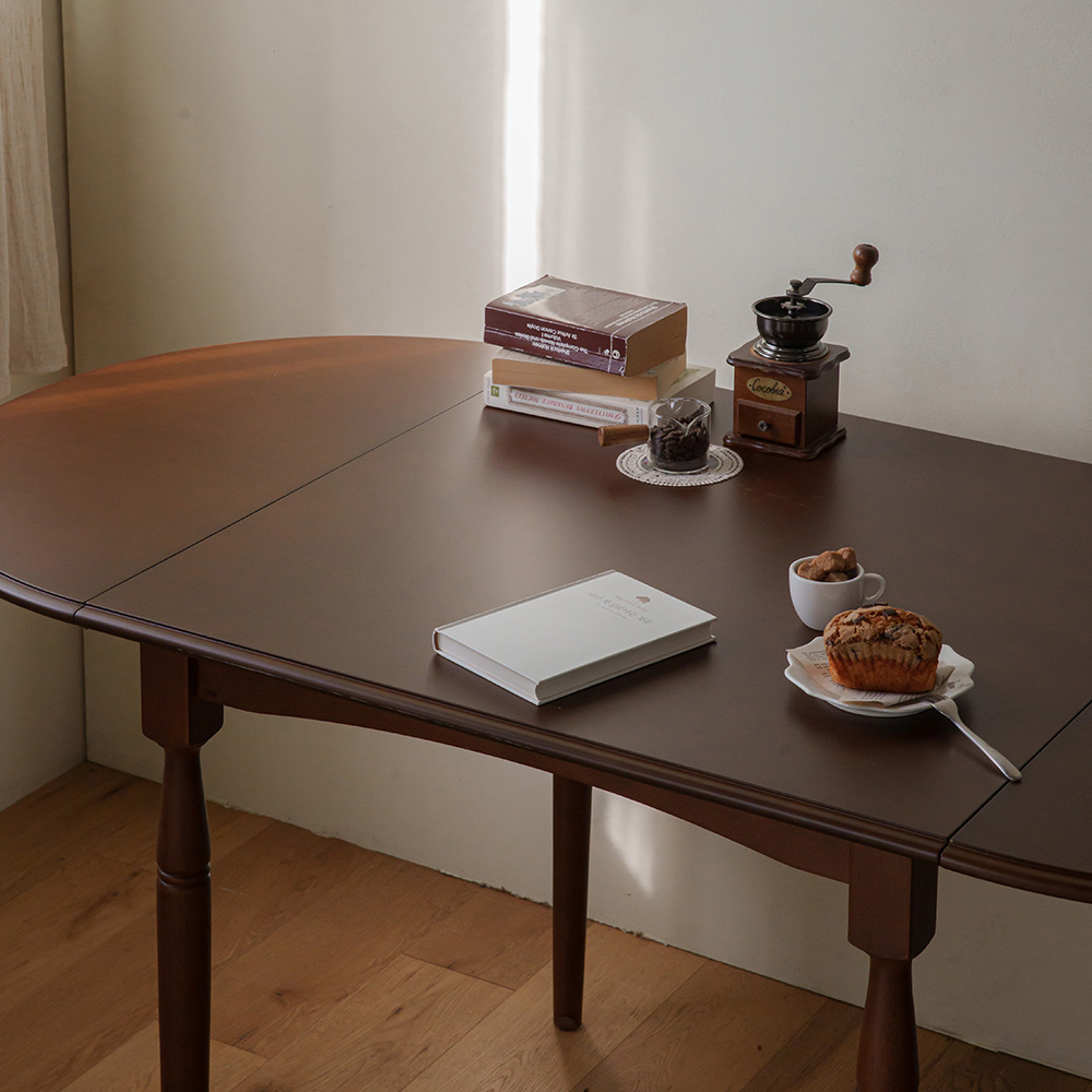 레트로하우스 코케 원목 접이식 확장형 식탁 테이블 1600