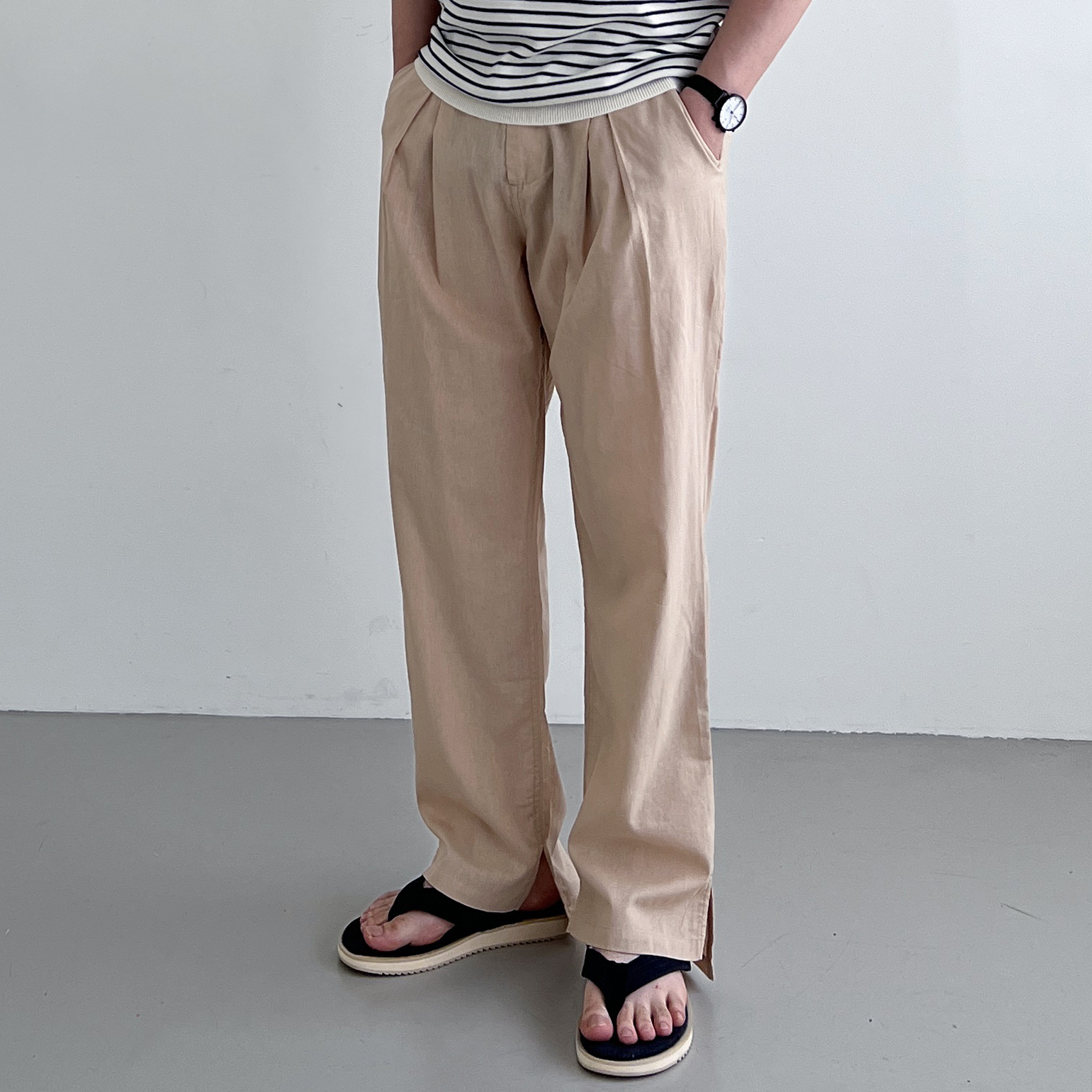 남자린넨와이드팬츠 린넨슬랙스 남성마바지 - 상세 이미지 3