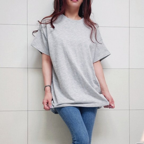 (국산면원단/국내자체생산) T1047 NEW 무지 슬라브 박스 반팔 티셔츠 20대30대여성의류 - 상세 이미지 5